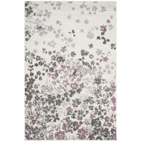Safavieh Adirondack Power Loomed Square Area Rug, Ivory and Purple - 4 x 4 ft. ADR115L-4SQ